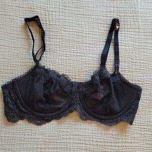 Victoria's Secret Black Lace Unlined Bra 36C